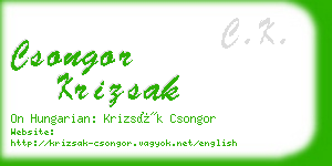 csongor krizsak business card